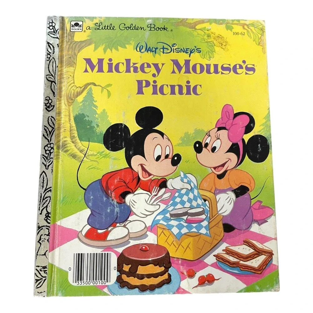Vintage Walt Disney's Mickey Mouse's Picnic Little Golden Book 1980 Hardcover